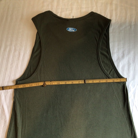 FORD Tank Top Tee Olive Draft Green Stretches Women Military Alphabet Size L - Picture 5 of 6